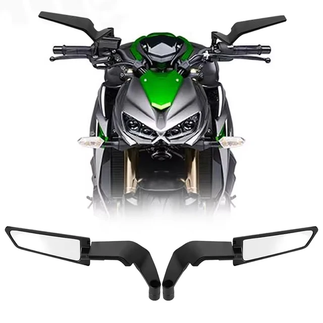 Motorcycle Side View Mirror For Kawasaki Z1000 Z900 Z800 Z750 Z650 Z400 Z300 Z250 Z125 Rearview Mirrors Kits Rotate Adjustable
