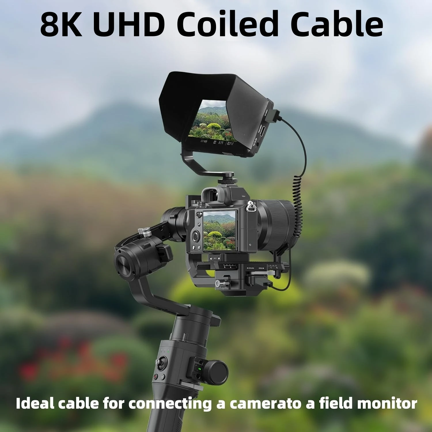 Ultra High-Speed Coiled 8K HDMI Cable with eARC and HDR Support for Cameras, Monitors, and Gaming​​