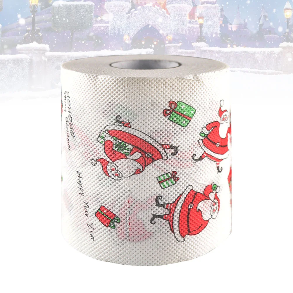 3pcs Creative Santa Claus Tissue Toilet Paper Roll Party Gift Merry Christmas Roll Paper for Table Living Room Bathroom