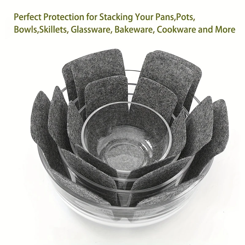 Pot and Pan Protectors 3Pcs Pot Pan Felt Protectors Divider Pads Heat Resistant Prevent Scratching Separate Mat Surfaces Cookware Kitchen Tool