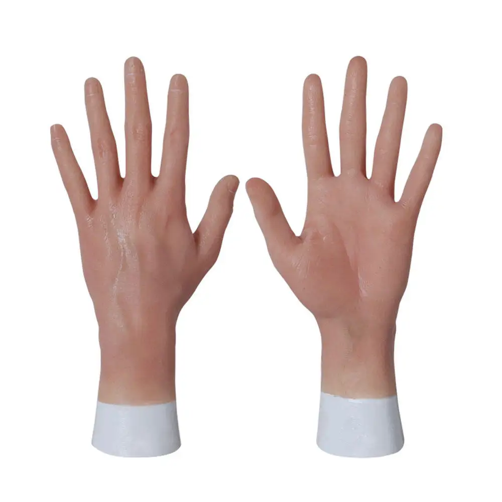 

Soft Strechy Skin Tone Artificial Hand Gloves Lifelike Female Hands Cover For Male To Female Crossdressing Cosplay