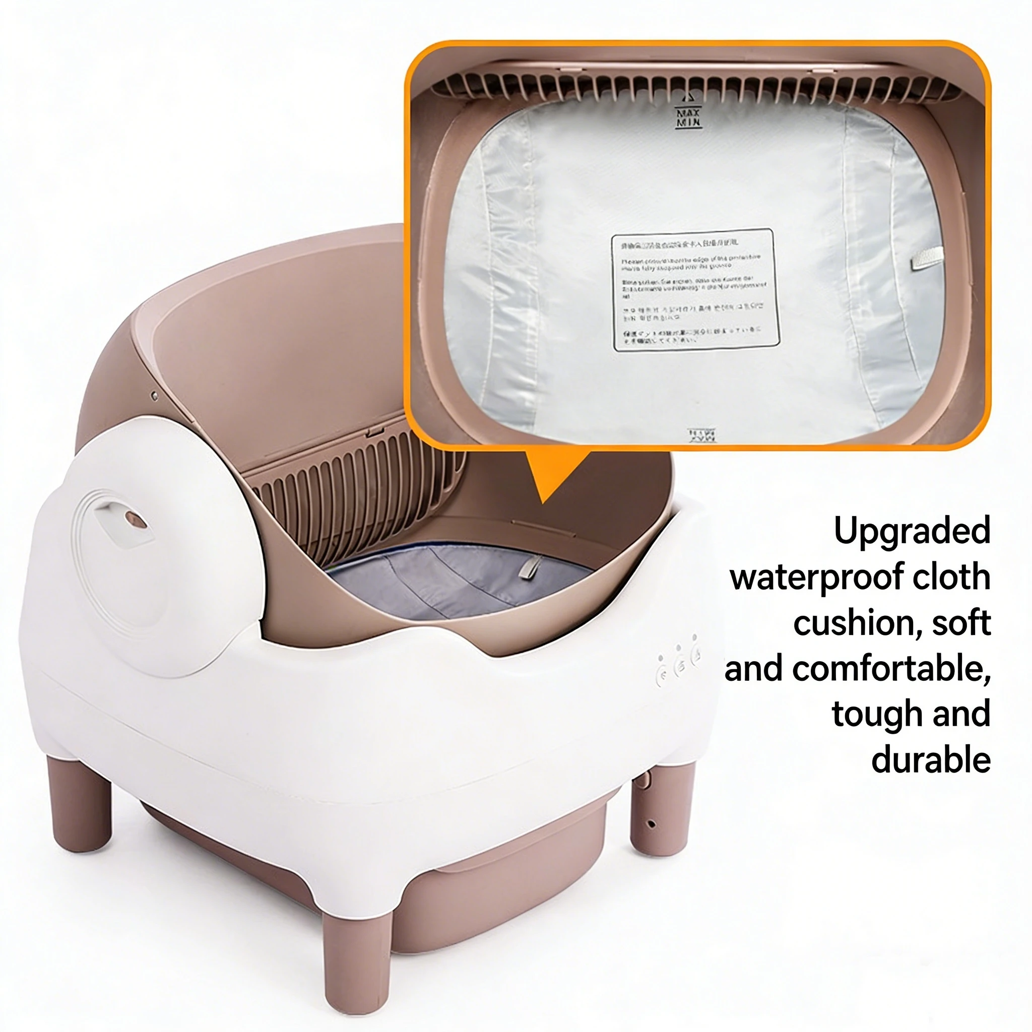 Lettiera elettrica automatica autopulente per gatti, design a cielo aperto, facile controllo degli odori, controllo tramite app, contenitore per rifiuti da 15 litri._voghion.com