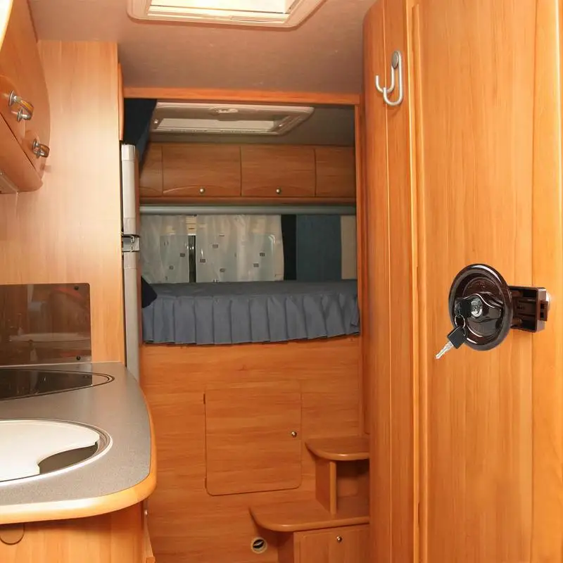 

RV Toilet Bathroom Door Lock With 2 Key For Caravan Motorhome Truck Yacht Trailer Car Accessories For Door Thickness 24 45mm