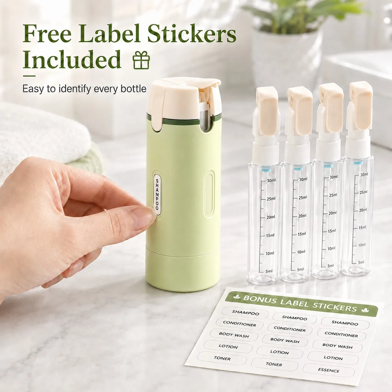 Compact Multi-Liquid Travel Dispenser - TSA Approved, Leak-Proof, BPA Free