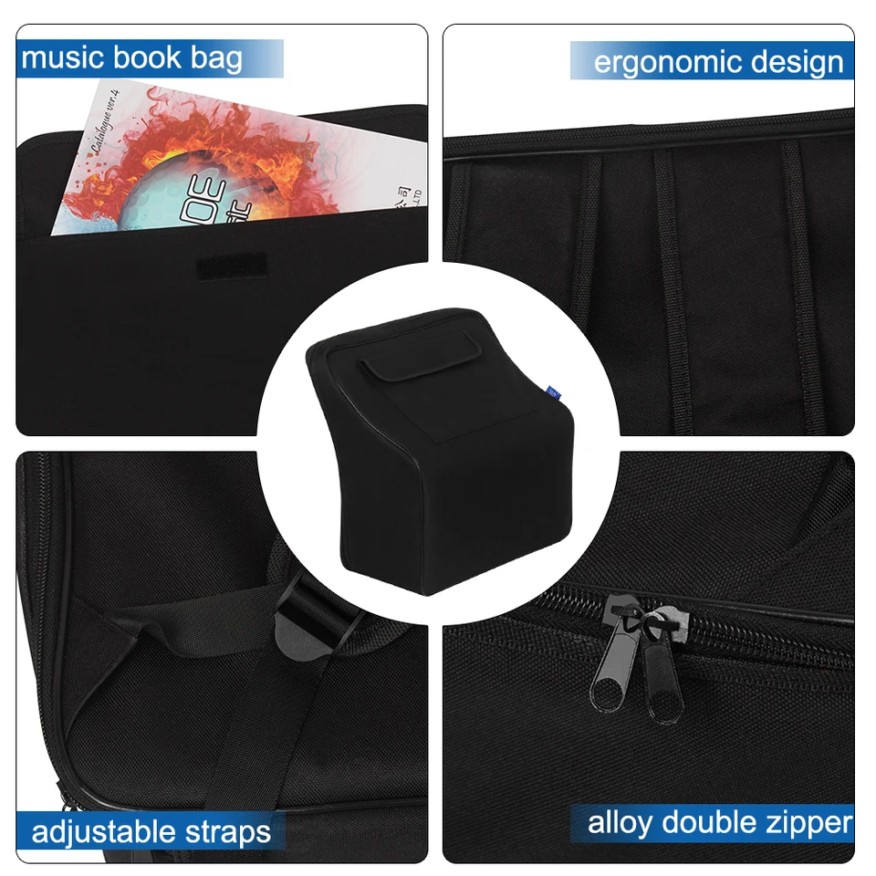 Housse De Transport Pour Accordéon 8 Basses - Sac En Tissu Oxford Imperméable Avec Sangle Réglable