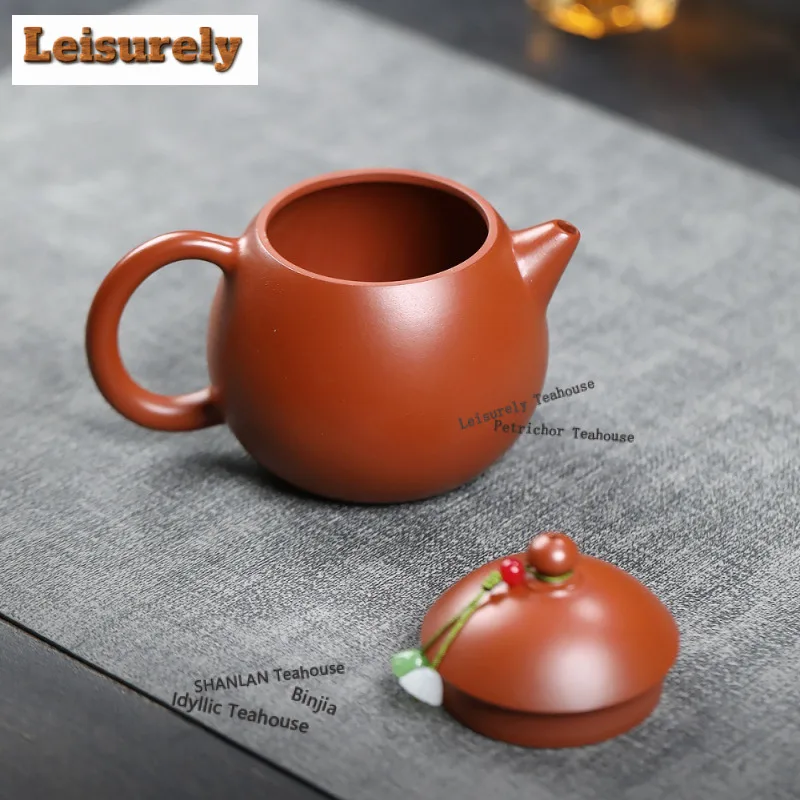 270ml Classic Yixing Purple Clay Teapots Famous Artists Handmade Dragon Egg Pot Raw Ore Zhu Mud Kettle With Infuser Zisha Teaset