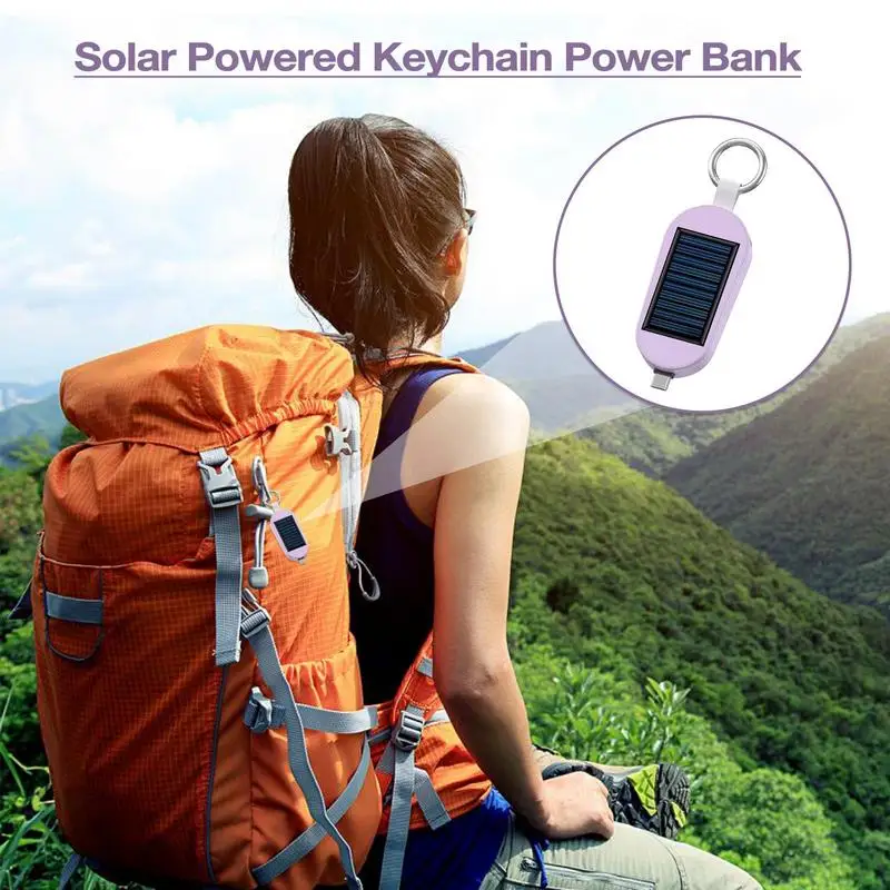 Solar Charger Pocket Solar Power Bank 3000mAh With Keychain Wireles Watch Charging Bank Portable External Battery Pack For Phone