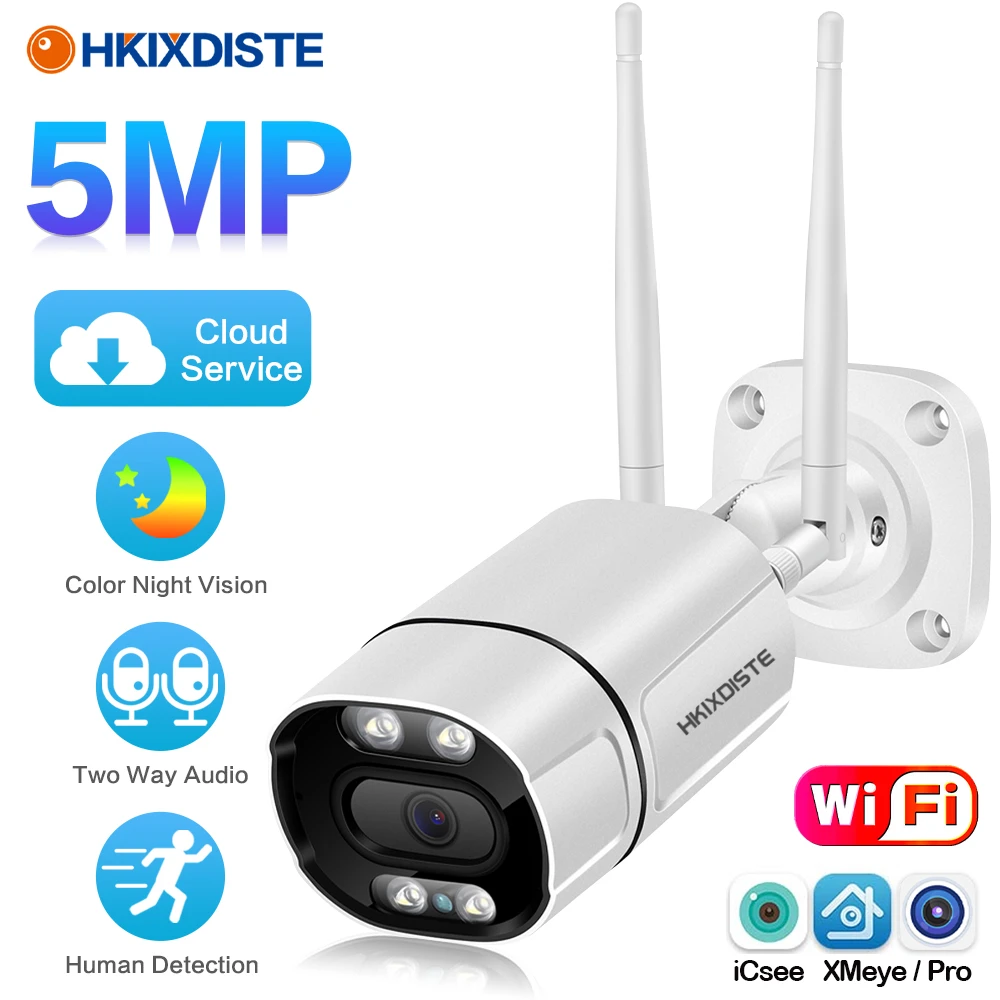 5MP HD Wifi IP Camera Outdoor Color Night Vision Wireless Home Security