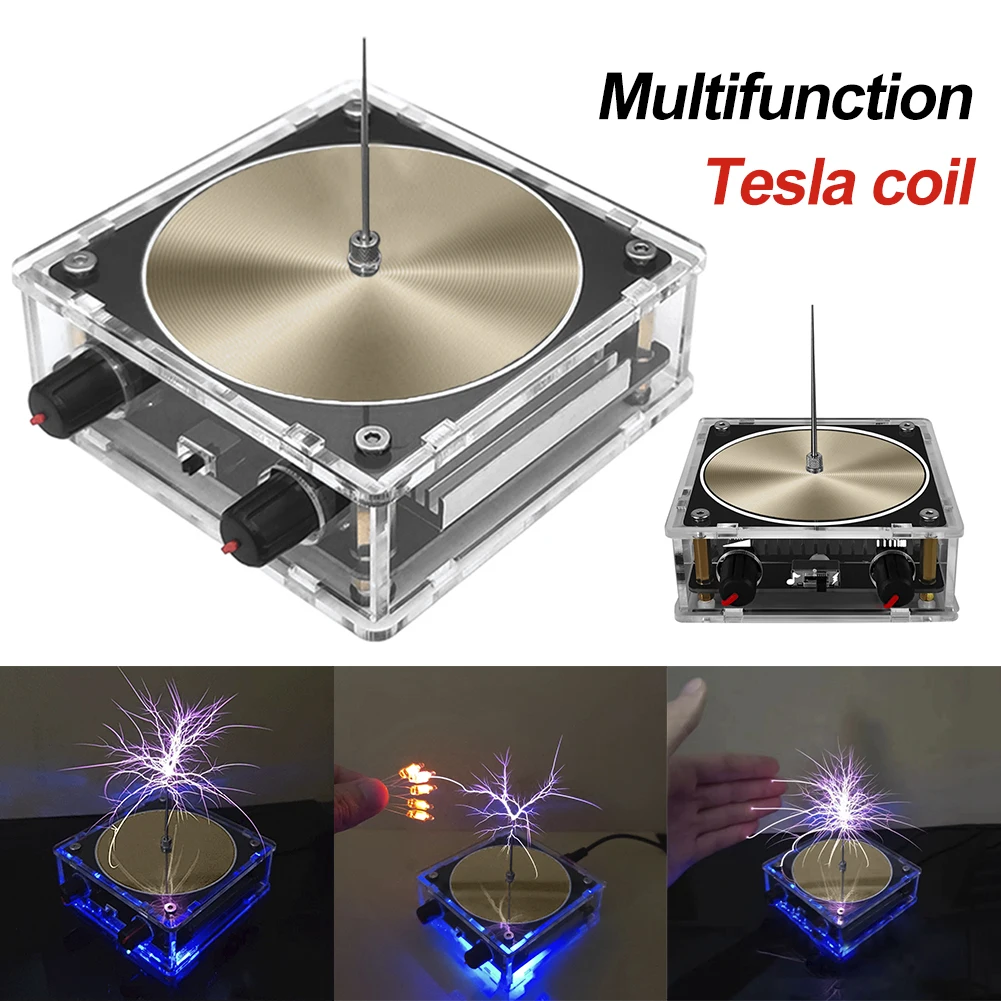 Tesla Coil Music Altavoz De Bobina De Estado Sólido Bluetooth Tesla Coil Bocina Táctil Artificial Lightning Spark Gap Arc Generador De Arco De Juguete De Escritorio Altavoz De Plasma De Arco Eléctrico
