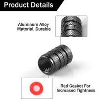 Cylindrical Aluminum Car Tire Valve Stem Caps Bike Motorcycle Alloy Valve Dust Covers Reticulated Surface Wheel Rim Plug Caps 5
