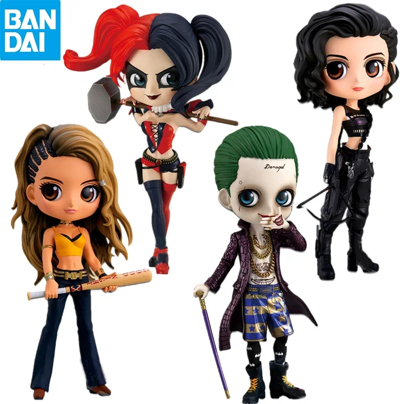Bandai Qposket Harley Quinn Joker Wonder Woman Catwoman Superwoman Huntress Black Canary Kawaii Action Figure Ornamenti Giocattolo Per Bambini