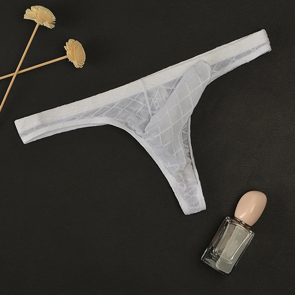 

Sexy Underwear For Men Ultra Thin Panties For Mesh T Back Pouch Low Waist G-String Briefs Thong Hombre Elephant Bulge Underpants