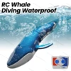 Rc Shark Toy 10M Diving Submarine Whales Remote Control Animals Waterproof Bathtub Pool Electric Toys for Boys Kids Gift 1