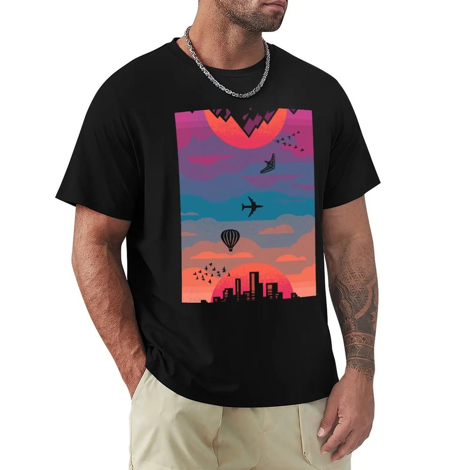 

Sunrise to Sunset T-shirt for a boy oversized plain Men's t shirts