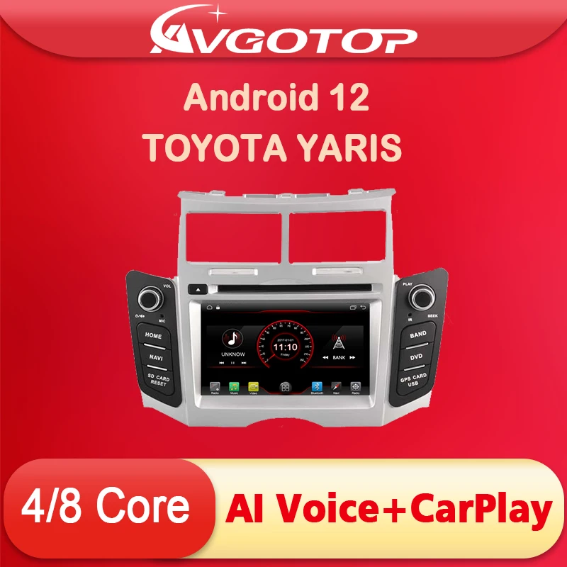 Avgt Android 11& 12 6.2 Inch Car Radio Multimedia Dvd Player For Toyota