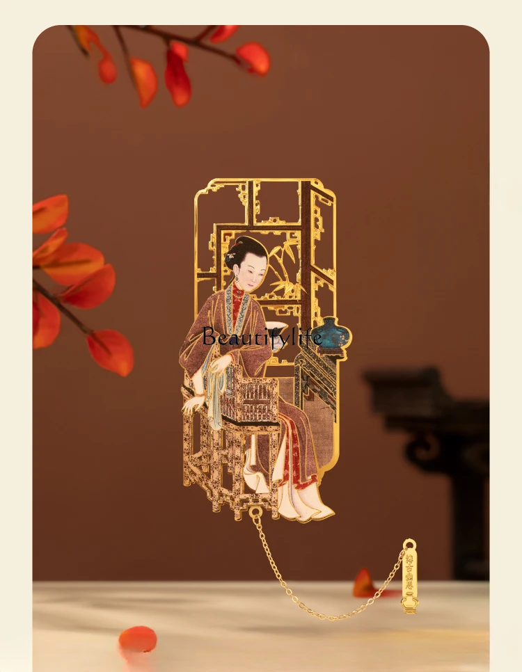 

Twelve Beauty Metal Bookmark Classical Chinese Style Cultural and Creative Birthday Gift for School Opens