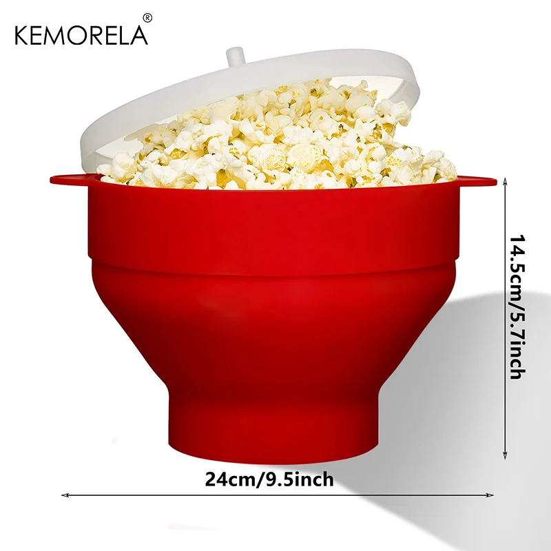 Microwave Popcorn Maker – Large Foldable Silicone Bowl, BPA-Free & Dishwasher Safe, Ideal