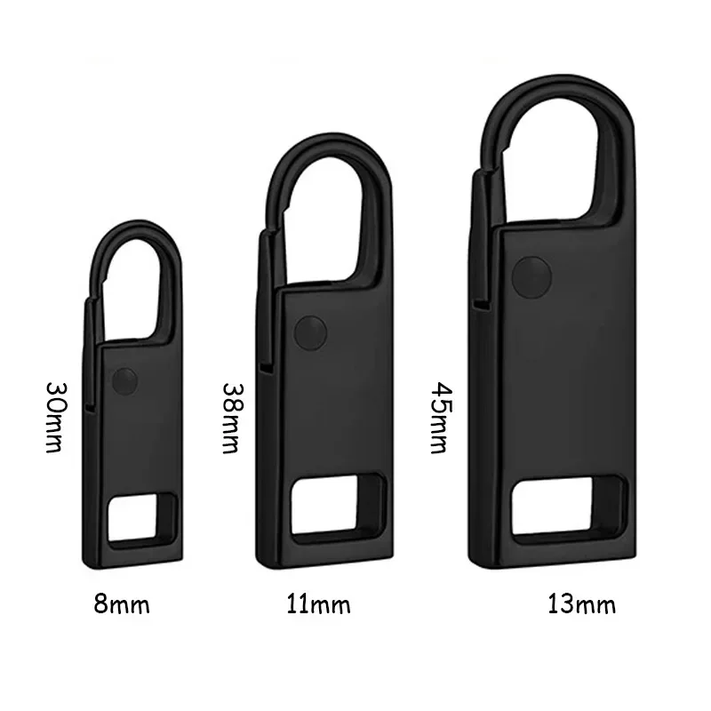 Metal Zipper Slider Puller Detachable Instant Repair Kit DIY Sewing Replacement Clothing Luggage Purses Universal Zipper 3pcs