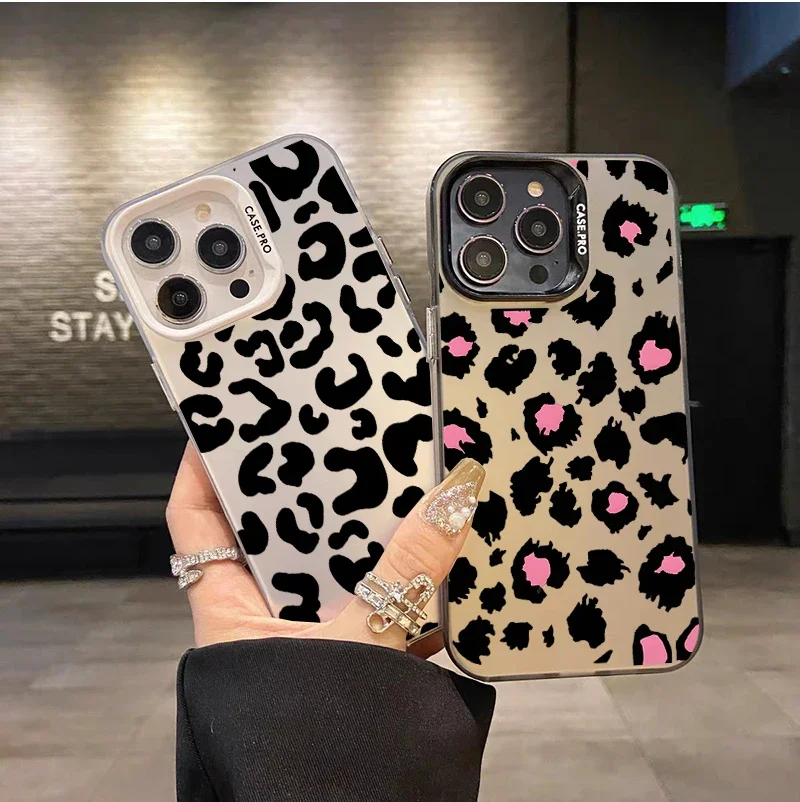 Leopard Print Plating Protective Phone Case