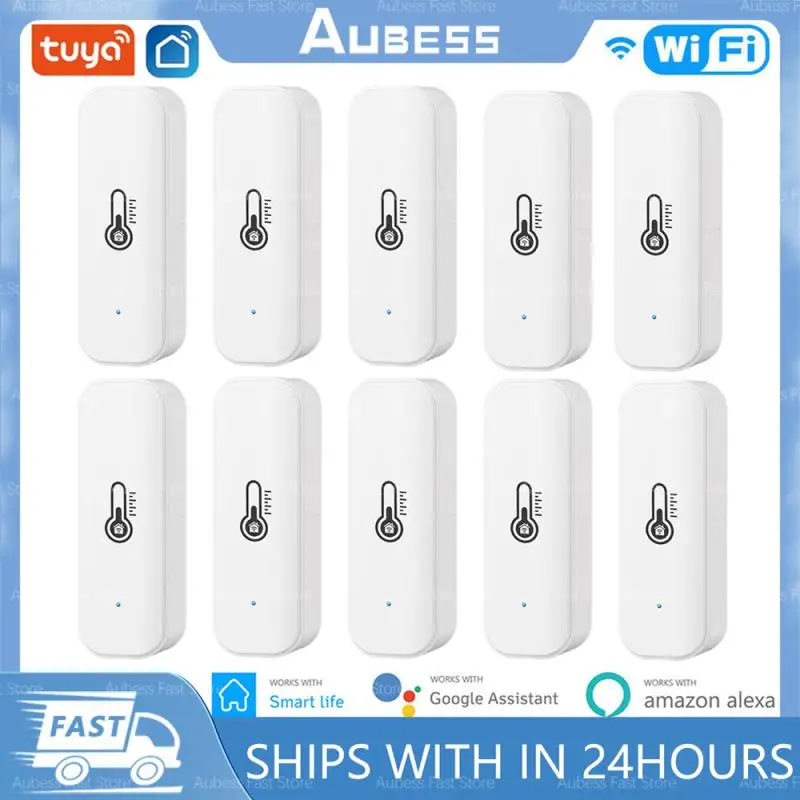 

Умный датчик температуры и влажности AUBESS Tuya, Wi-Fi датчик с питанием от аккумулятора, работает с Alexa Google Home