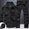 Summer Tactical Sets Mens Outdoor Breathable Multiple Pockets Combat Training  Long Sleeve Shirts Cargo Pants Suits Male 2