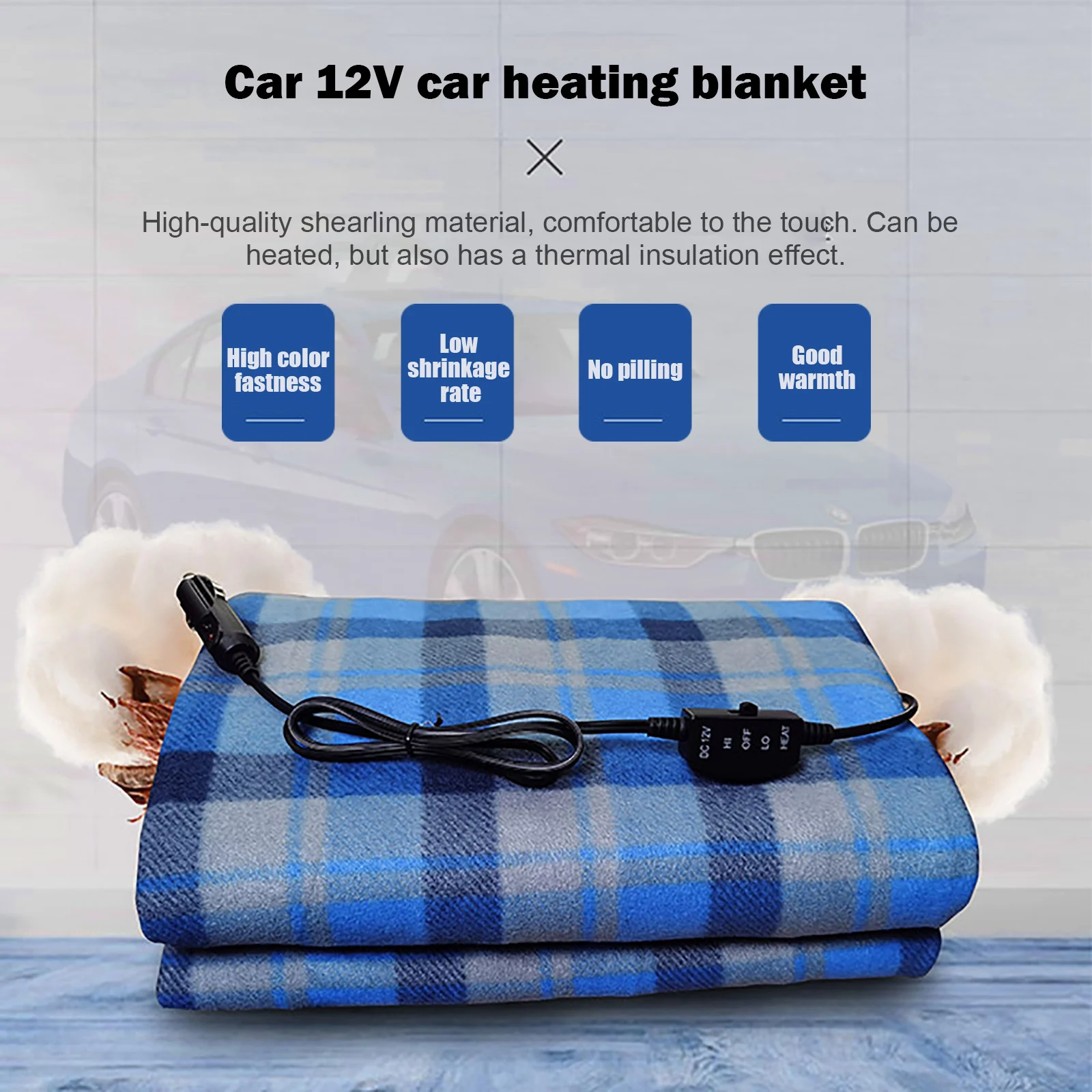 12V Electric Car Blanket - 12 Volt Fleece Heated Travel Blanket with 2 Heat  Settings Constant Safety Temperature Heating Blanket - AliExpress