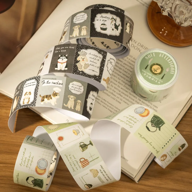 12PCS/LOTAfternoon Slow Tune 시리즈 귀엽고 사랑스러운 장 접착 종이 테이프