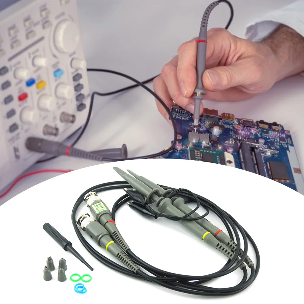 2pcs P6100 Oscilloscope Probe Kit 100MHz 1X 10X High Precision Test