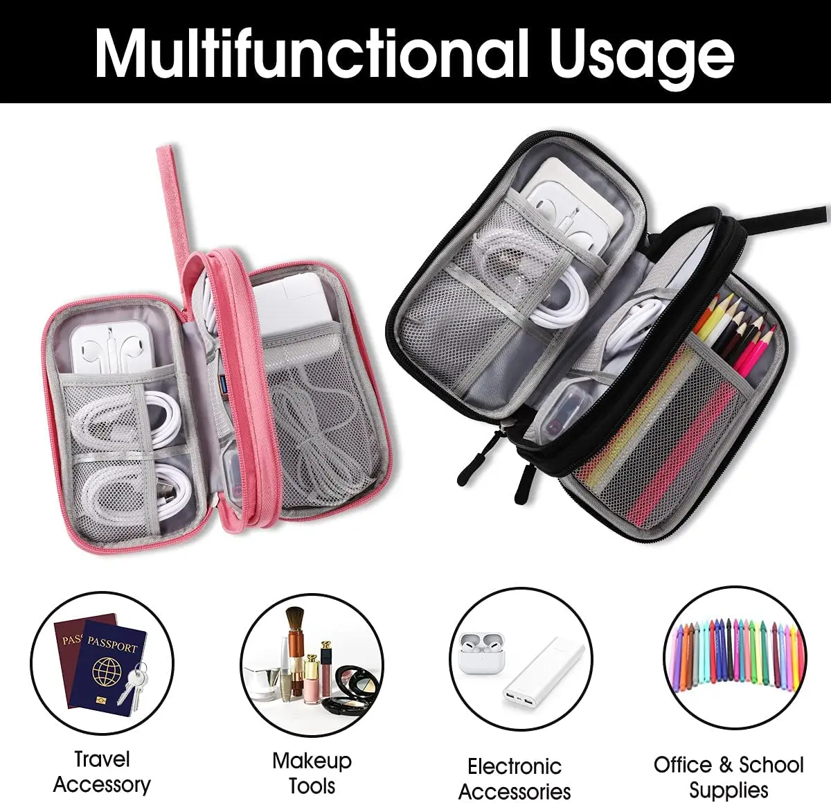 1PC Travel Portable Digital Product Storage Bag USB Data Cable Organizer  Headset Cable Bag Charging Treasure Box Bag - AliExpress