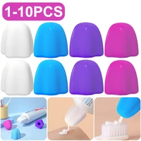 1-10pcs Silicone Toothpaste Cap Self-sealing Toothpaste Squeezer Toothpaste Pump Dispenser Tooth Paste Saver Bathroom Supplies 1