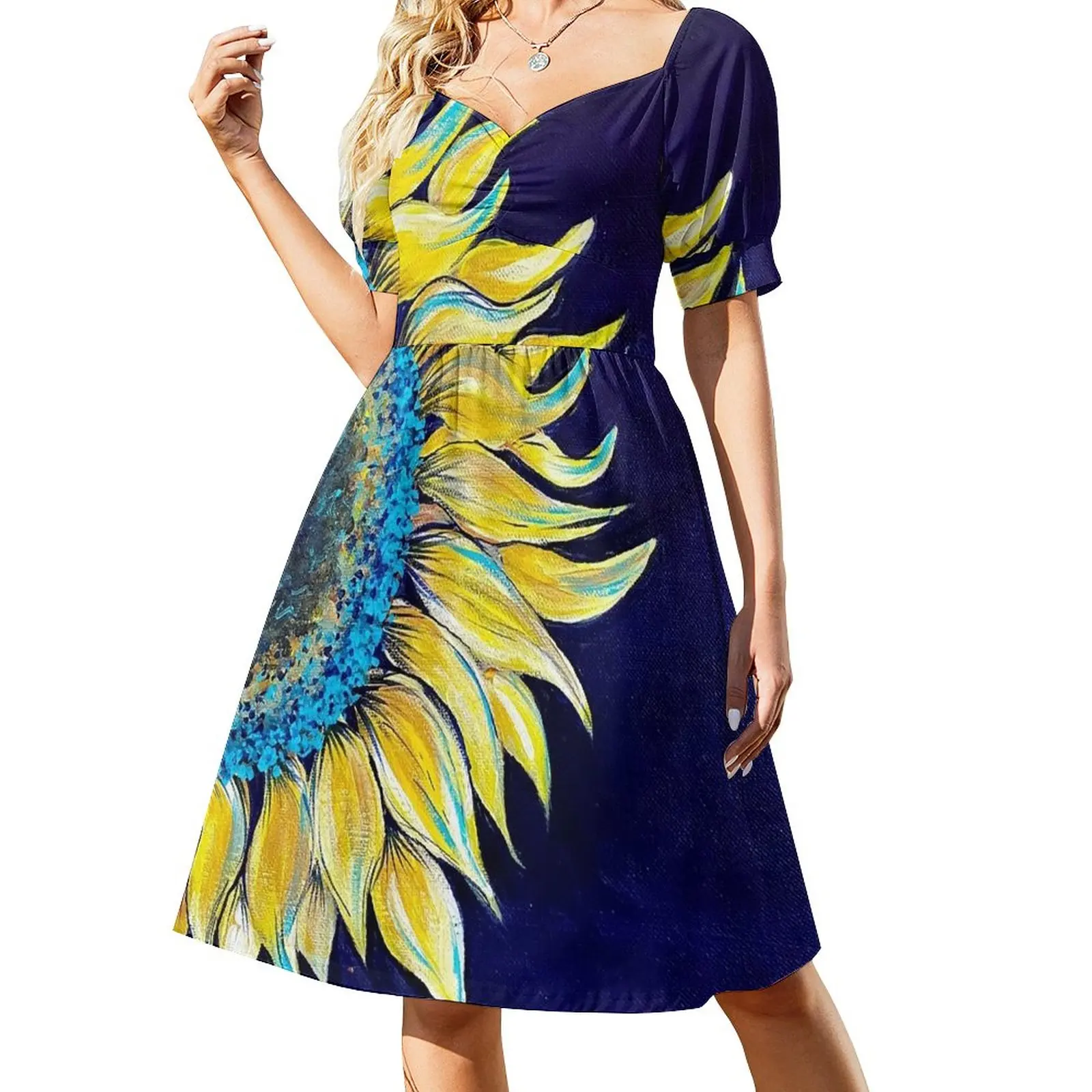 

Sunflower on Canvas Sleeveless Dress women's evening dresses 2023 Dress women Bridesmaid dress woman