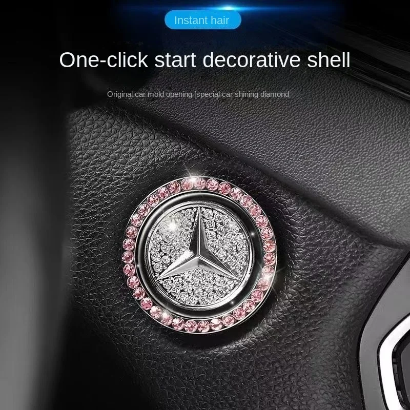 

Car One-Click Start Modification Button Decorative Sticker Ignition Switch Protective Cover Modified Stickers Universal