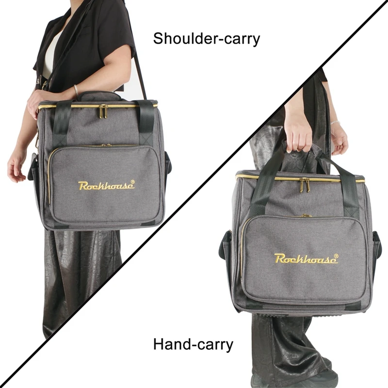 Rockhouse Vinyl Records Carrying Bag For 12Inch Vinyl Records LP Record Storage Bag Holds Up To 45 Albums