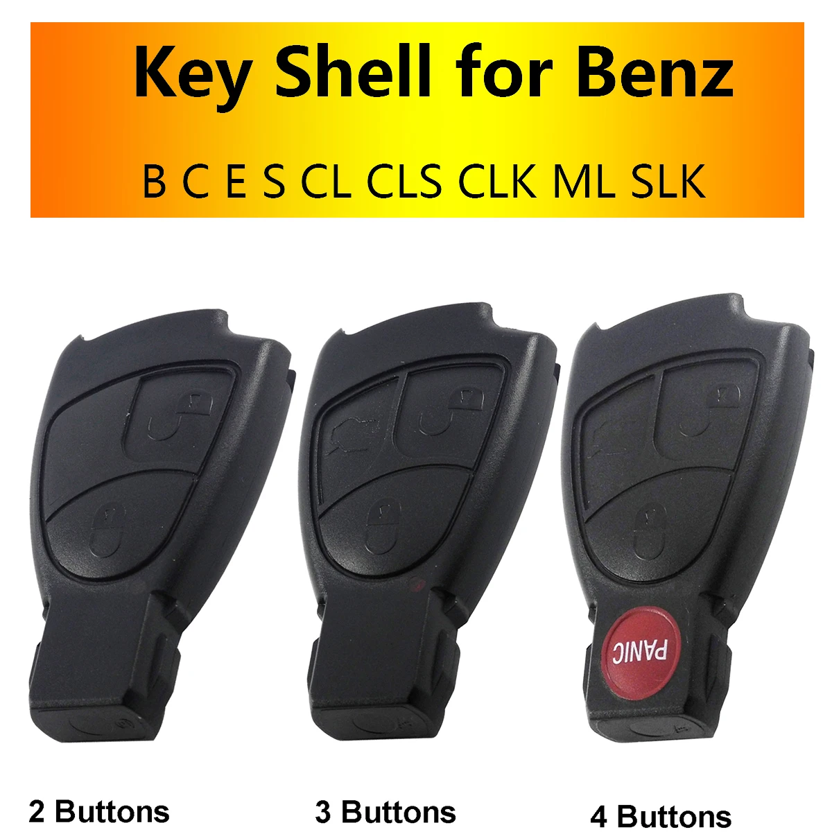 

Replacements Fob Remote Key Fob Case Shell For Mercedes Benz B C E S Class ML S CLK CL CLS SLK 3 Buttons 3B 2Buttons 2B 4BT