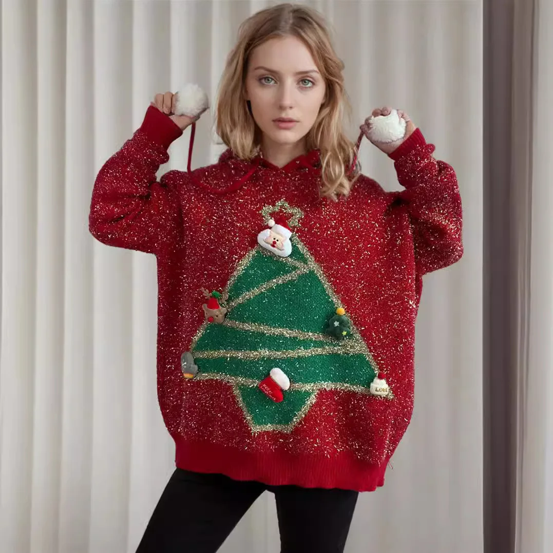 Loose Casual Couple Sweater Pullover Long Sleeve Korean Christmas Cartoon Sweater