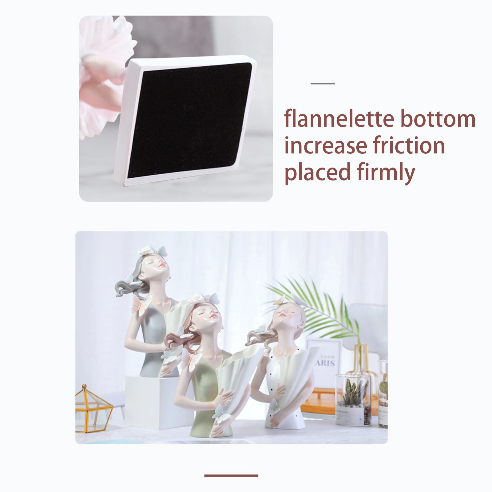 Modern Decorative Artificial Flower Vase Butterfly Girl Sculptures Interior Home Resin Ornaments Household Decoration Vases 5