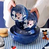 MINISO Disney Mickey Porcelain Bowl Kawaii High Temperature Ramens Bowl Cartoon Large Capacity Tableware Children Ceramics Set 2