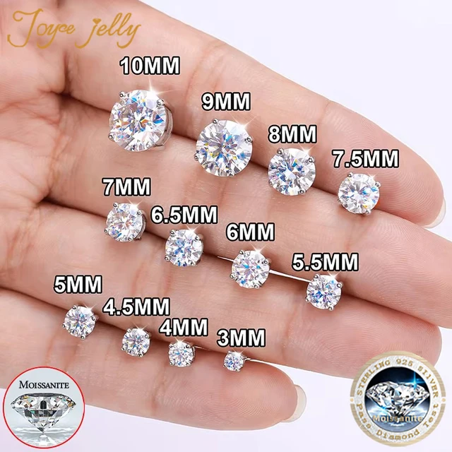 Real 0.1-3CT Test Passed Moissanite Diamond Stud Earrings for Women S925 Silver Platinum Plated Bride Wedding GRA Fine Jewelry
