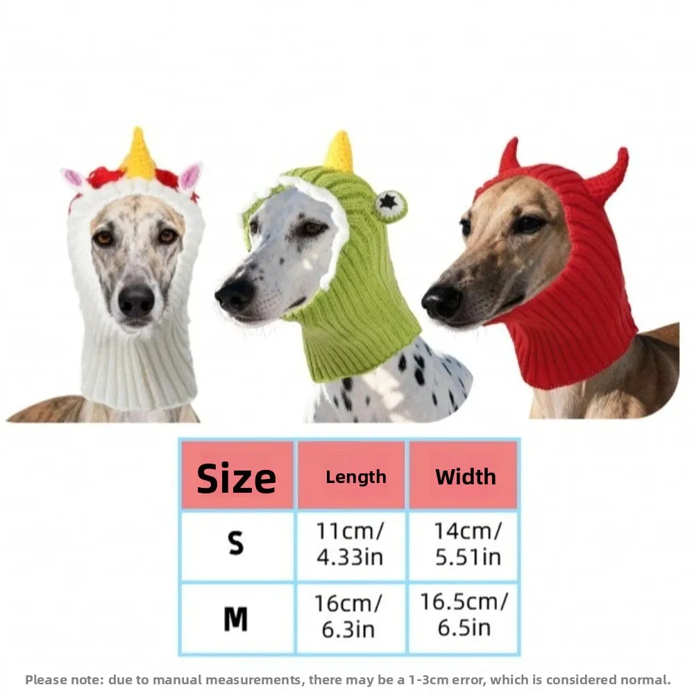 Cute Warm Dog Head Cover Soft Cartoon Pet Knitted Hat Comfortable Fashion Dog Decorative Hat For Dogs