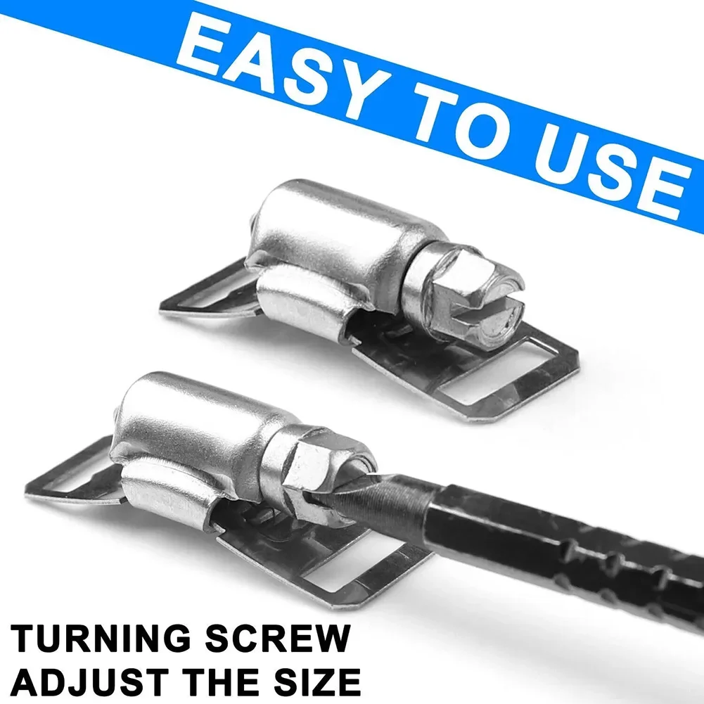 Hose Clamps 9.8ft Adjustable Large Worm Gear Stainless Steel +6 Fasteners Automobiles Accessories