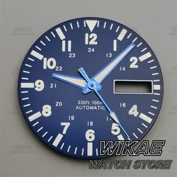 29mm Green Luminous Watch Dial with Multi - Color Options and Dual Date Calendar Window (9)