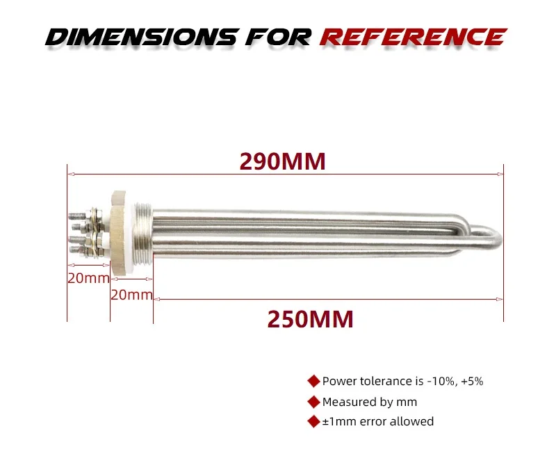 48V 3000W DC Water Heater SUS304 DN25 Immersion Heating Element 1BSP  Tubular Electric Heater - AliExpress