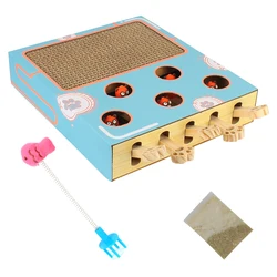 Interactive 3-in-1 Cat Maze & Game Toy with Scratcher (Blue)