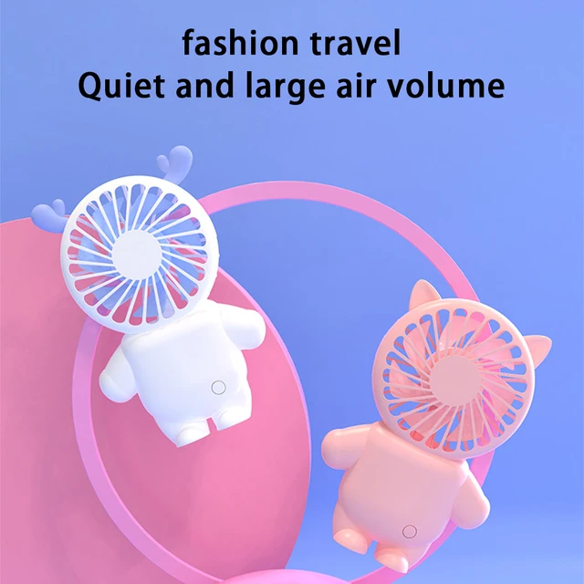 Hordozható Fényes Macska Fülek Ventilátor, 800Mah 3 Sebesség Állítható Usb Újratölthető Mini Kézi Rajongó Személyi Utazáshoz/Vásárláshoz - Image 4