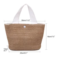 Black/White Beach Straw Shoulder Messenger Bag Women Bohemian Summer Rattan Bucket Shoulder Handmade Crossbody Bags For Women 2