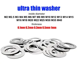 Ultra - Thin Stainless Steel Flat Washers - High Quality, Adjustable Thickness (0.1 to 1mm) - 100pcs M4x8xThick