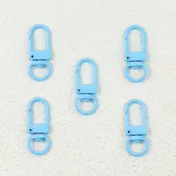 Colorful Macaron Keychain Clasps - Set of 10 for DIY Jewelry Accessories (4 Sky Blue)