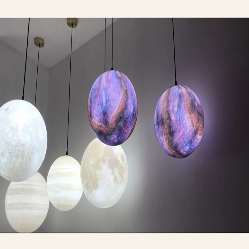 Pendant Lamp Led 3d Print Moon E27 12w 90v-260v Indoorchildren'S Lighting