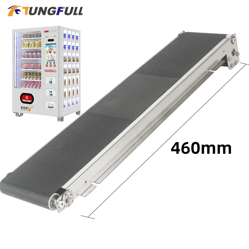 Conveyor Belt Mini 24V 460MM Stainless Steel Mini Conveyor PU Belt Vending Machine Track Cargo Lane Table Top Belt Conveyor