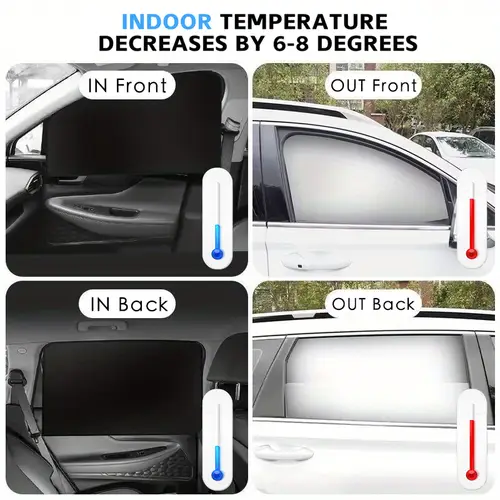 100 Blackout Windshield Sunshades Car Sun Shield Shades Sunshade Covers Summer Magnetic Side Window UV Protection Front Rear - Image 2